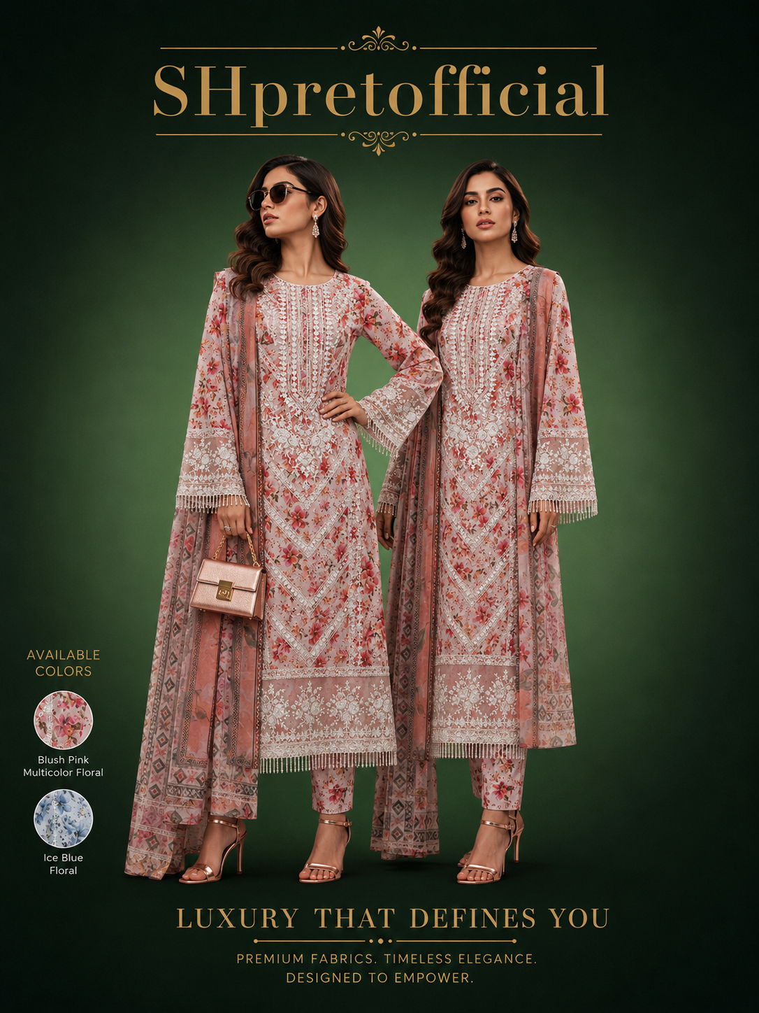 Floral Tassel Lawn 3-Piece Suit